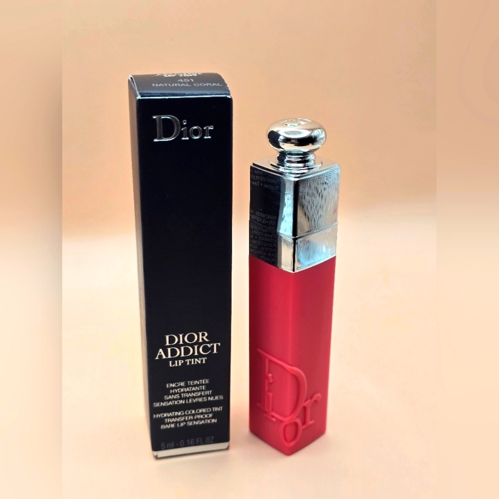 Dior Addict Lip Hydrating Smudge Proof Lip Tint, Natural Coral 451, NIB